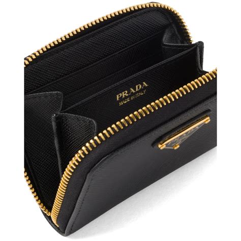 prada leather card holder with zipper